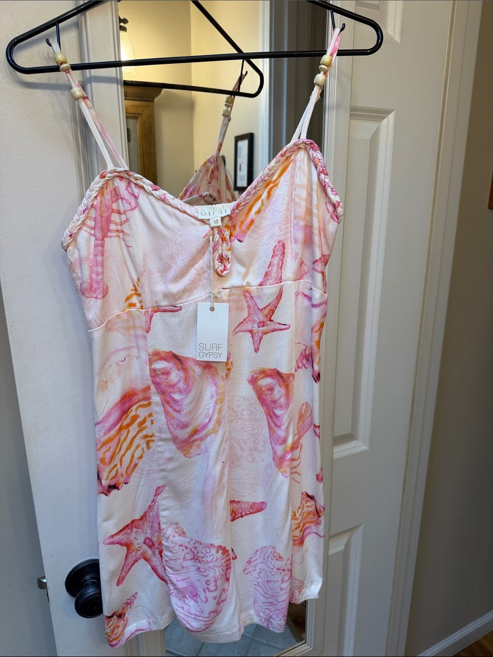 Surf Gypsy Pink & Orange Shell-Print Romper